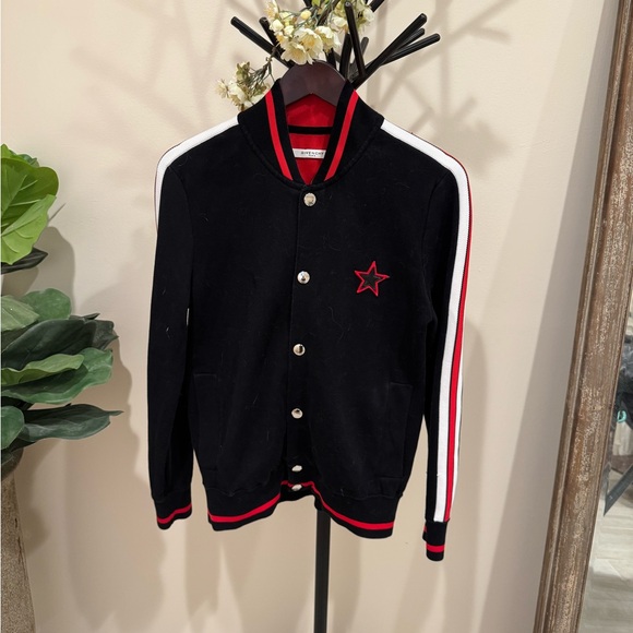 Givenchy Black Varsity Jacket with Red Star